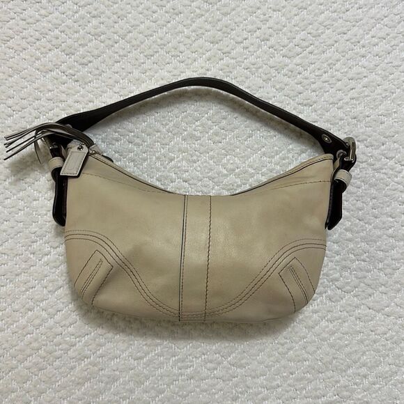 Vintage Coach Cream Leather Soho Hobo Y2K Shoulder Bag
